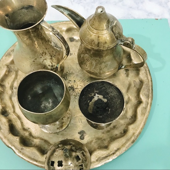 Vintage Solid Brass Set Made in India - Picture 4 of 7